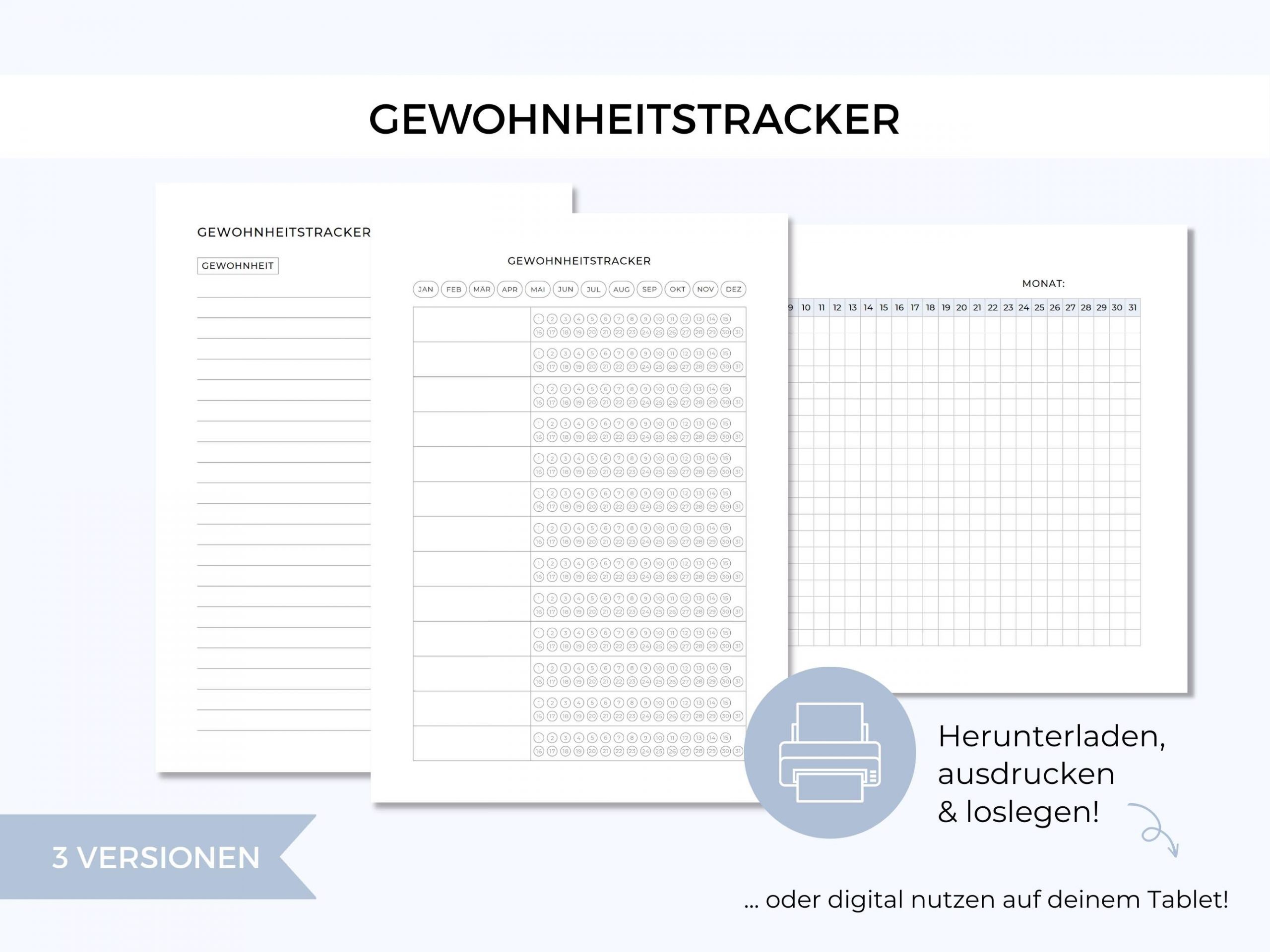 Habit Tracker Vorlage deutsch
